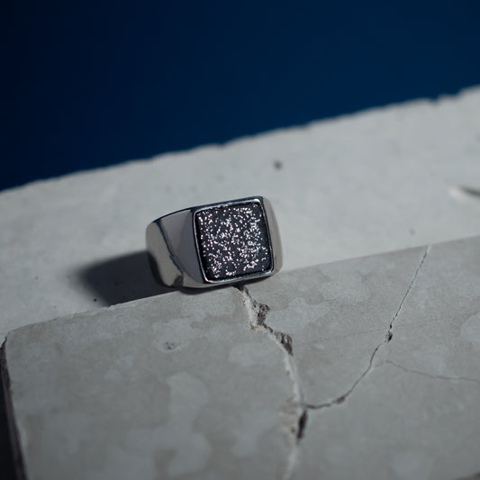 夜のかけら シグネットリング silver glitter ユニセックス