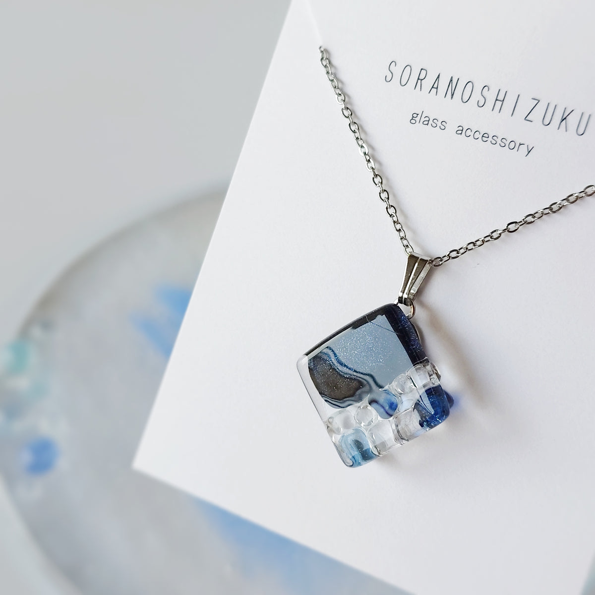 『夜空』キラキラガラスのネックレス Sサイズsquare