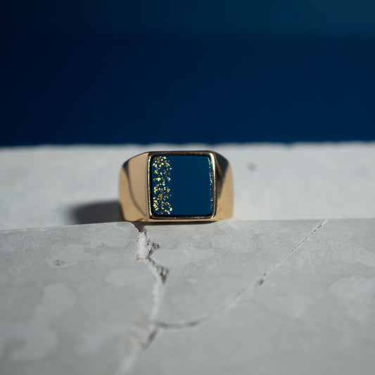 夜のかけら シグネットリング gold line　ユニセックス