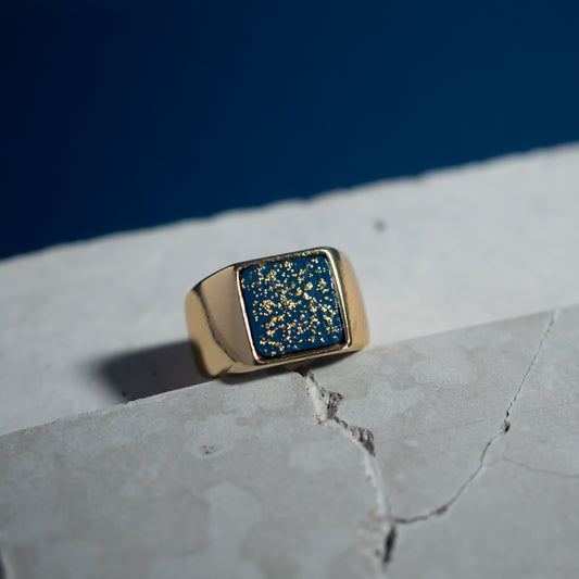 夜のかけら シグネットリング gold glitter　ユニセックス