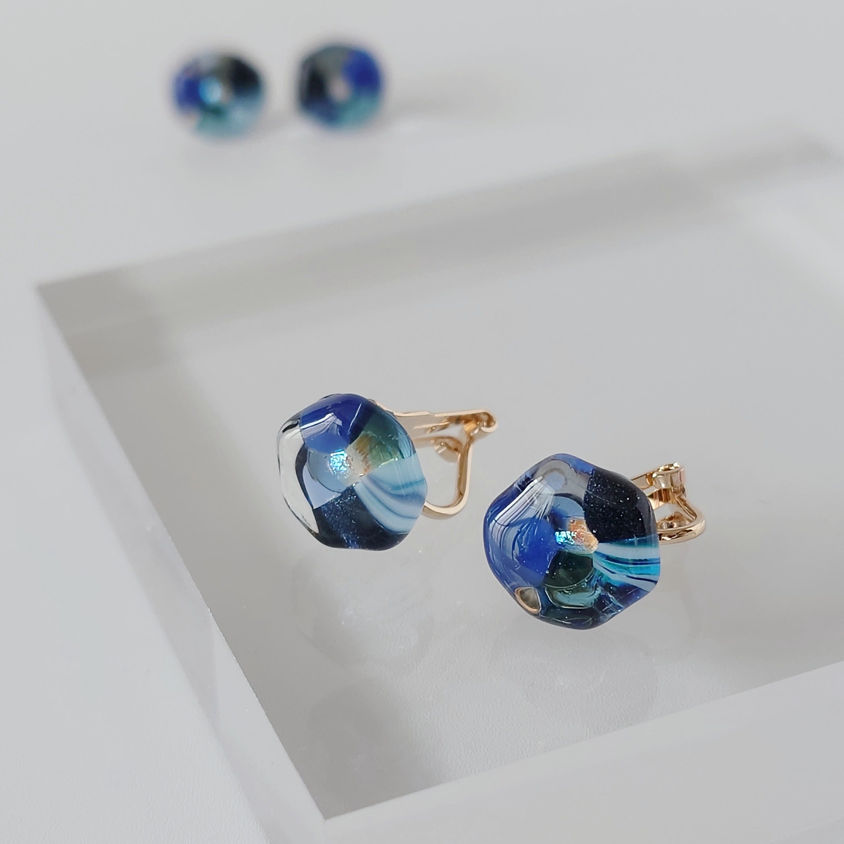 夜花』mosaic flower ガラスのピアス / イヤリング – 宙フェス夜市