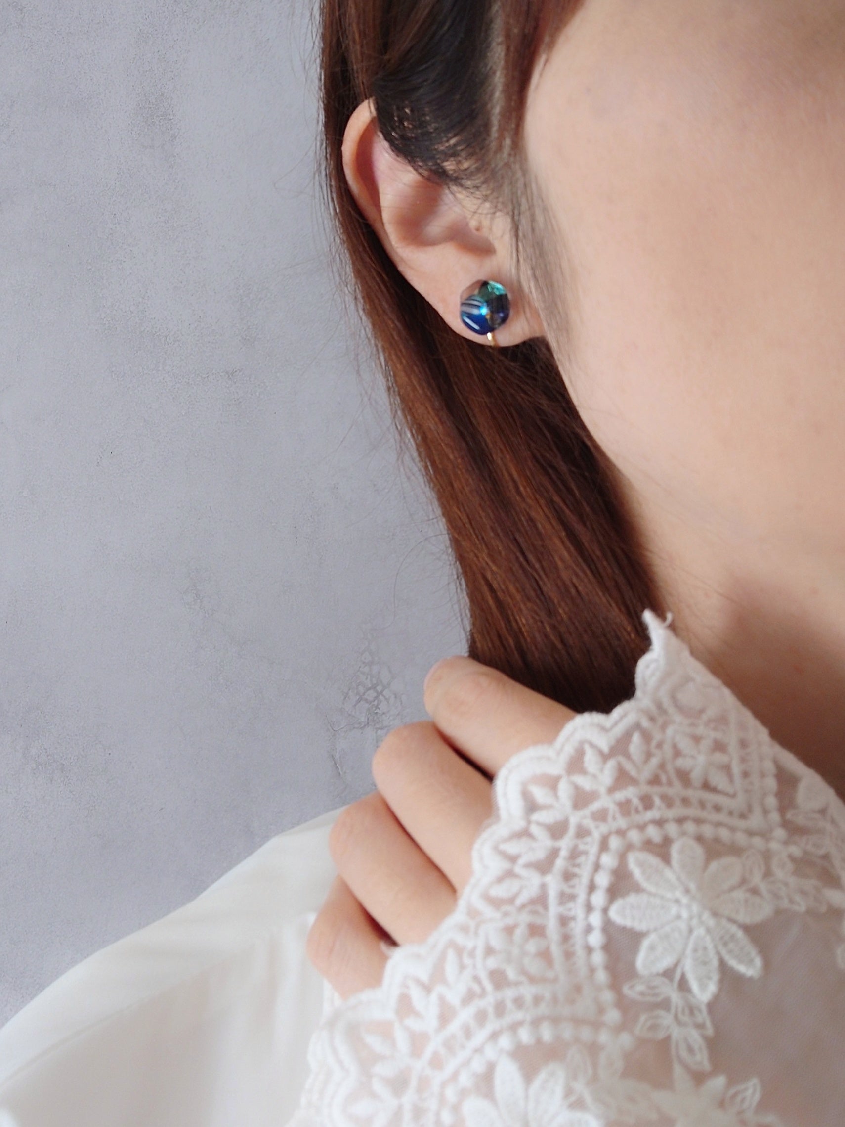 夜花』mosaic flower ガラスのピアス / イヤリング – 宙フェス夜市