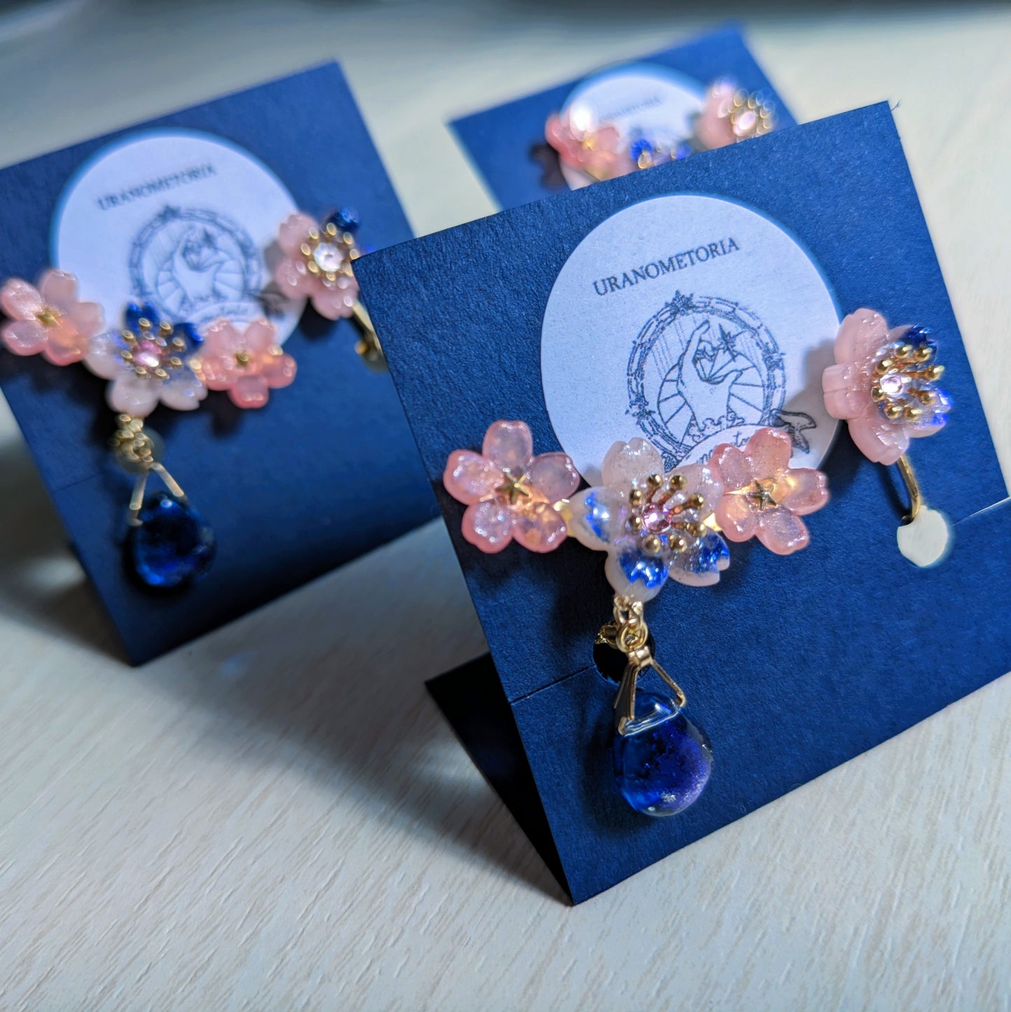 宙染め桜のイヤーカフセット