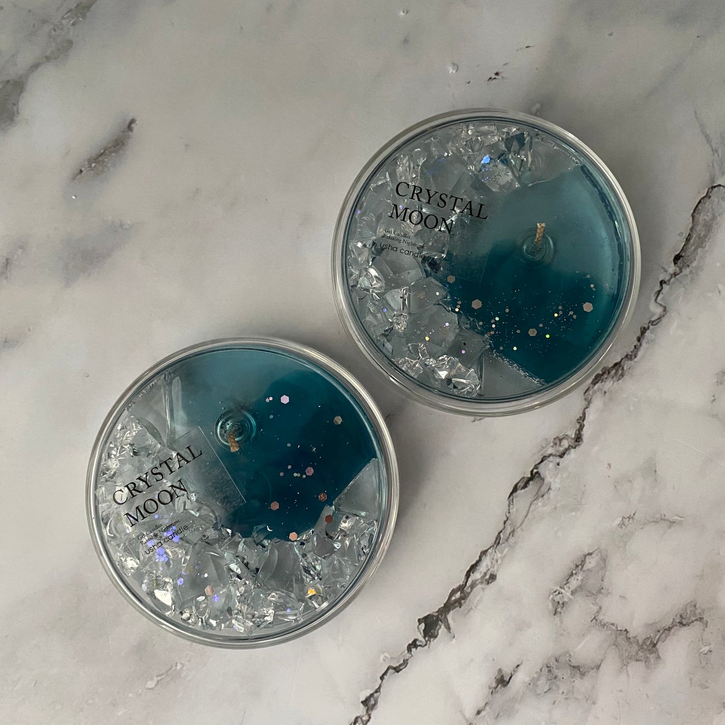 雪夜Crystal Moon Candle/シャーレ入りジェルキャンドル