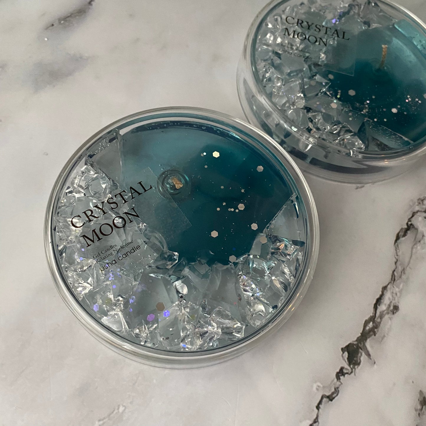 雪夜Crystal Moon Candle/シャーレ入りジェルキャンドル