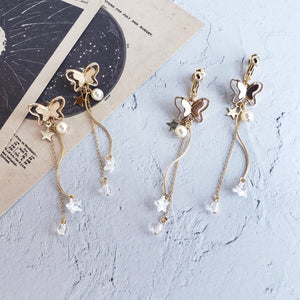 蝶のイヤリング 星に舞う蝶のピアス/イヤリング – 宙フェス夜市