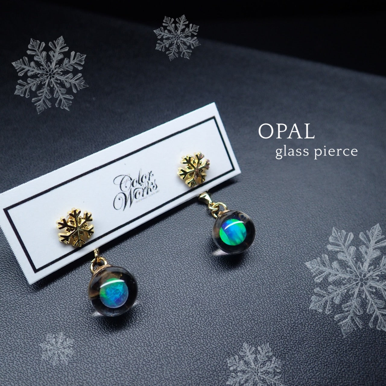 【冬限定】地球 -Star Blue- / オパールピアス /‐Snow‐
