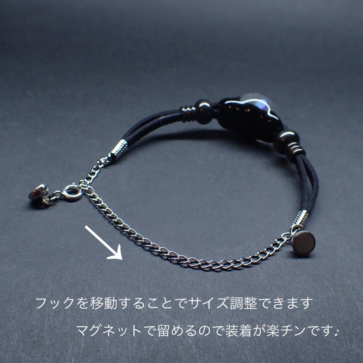 「Black moon」ガラスブレスレット02