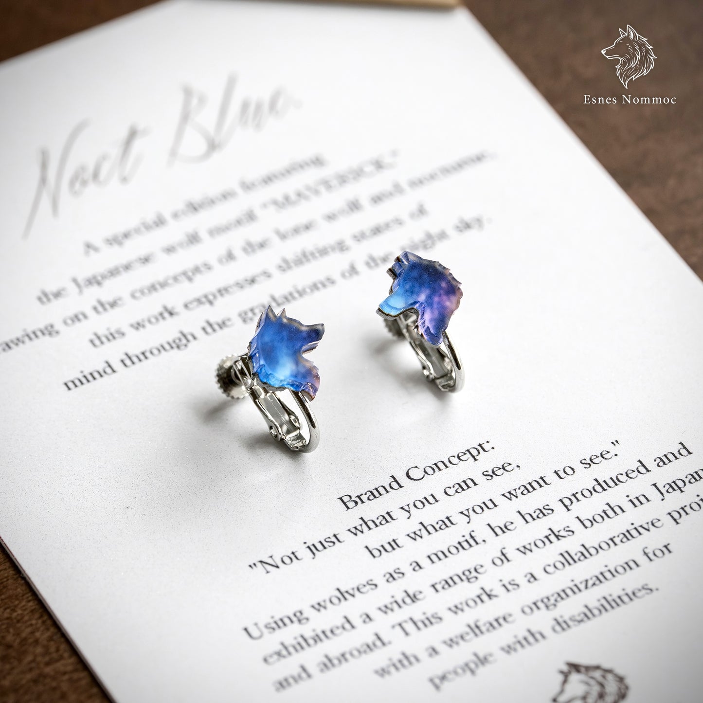 【夜空と狼のピアス＆イヤリング】MAVERICK [Noct Blue] ユニセックス