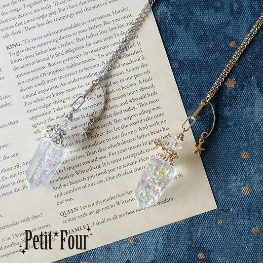 月光と流れ星のランタンネックレス