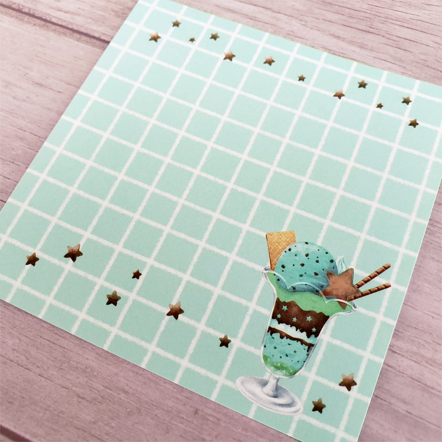 チョコミントのそらスクエアメモ帳