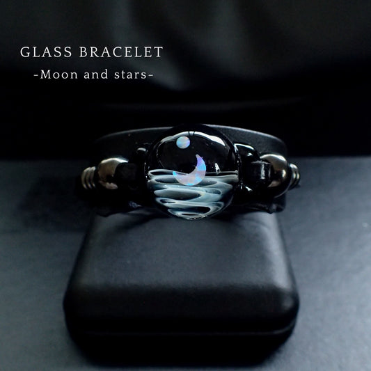 「Moon and star」ガラスブレスレット01