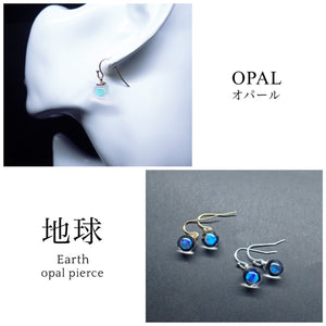 ファセットカット ネイビーカラーオパール ピアス ファセットカット ネイビーカラーオパール ピアス