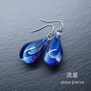 ピアス　青　紫　薔薇　惑星　星　ビジュー　チャーム　狐　祭り　グラデーション　夏 シルバー フラワーcz パープル グラデーション ドロップ ピアス