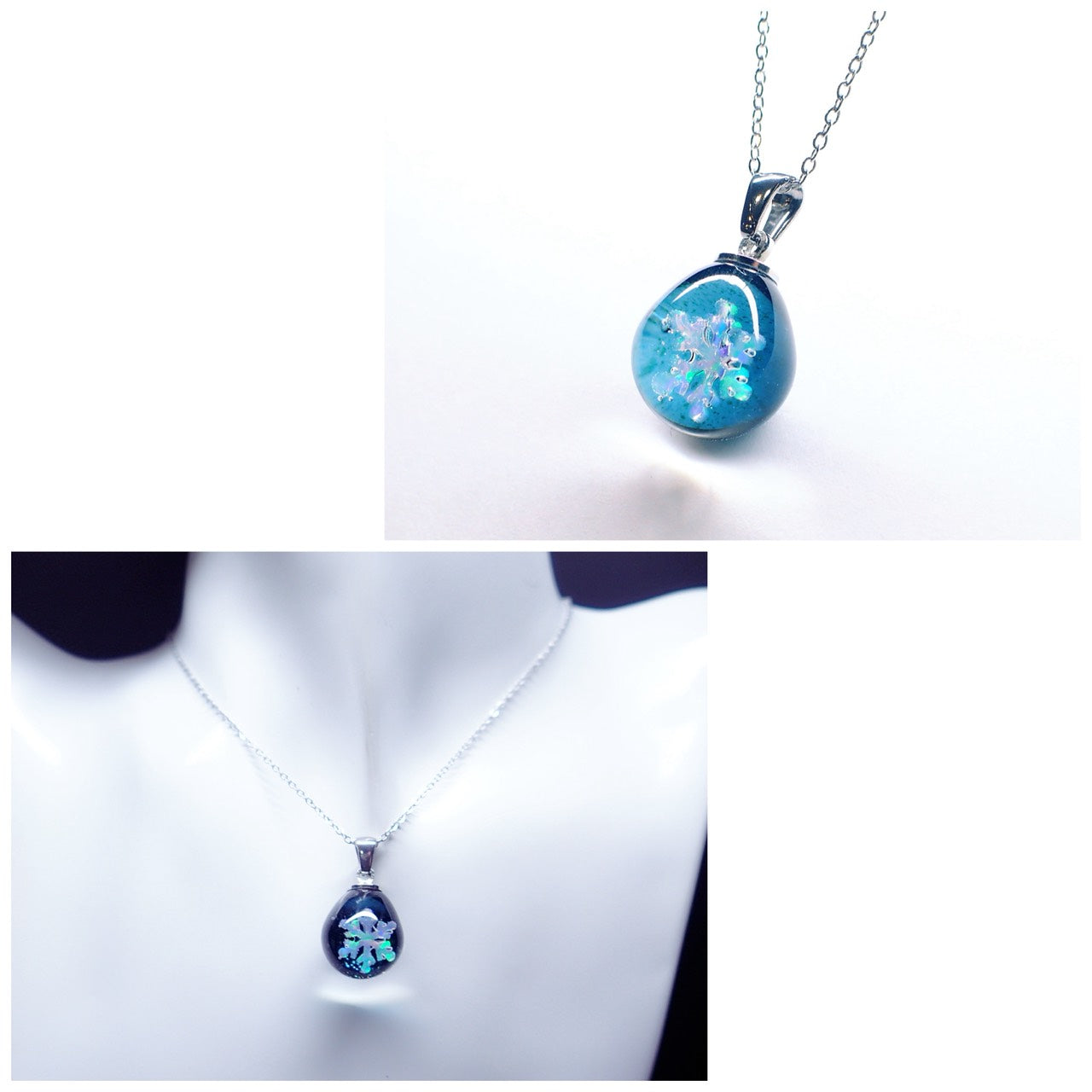 「雪の雫」ガラスペンダント