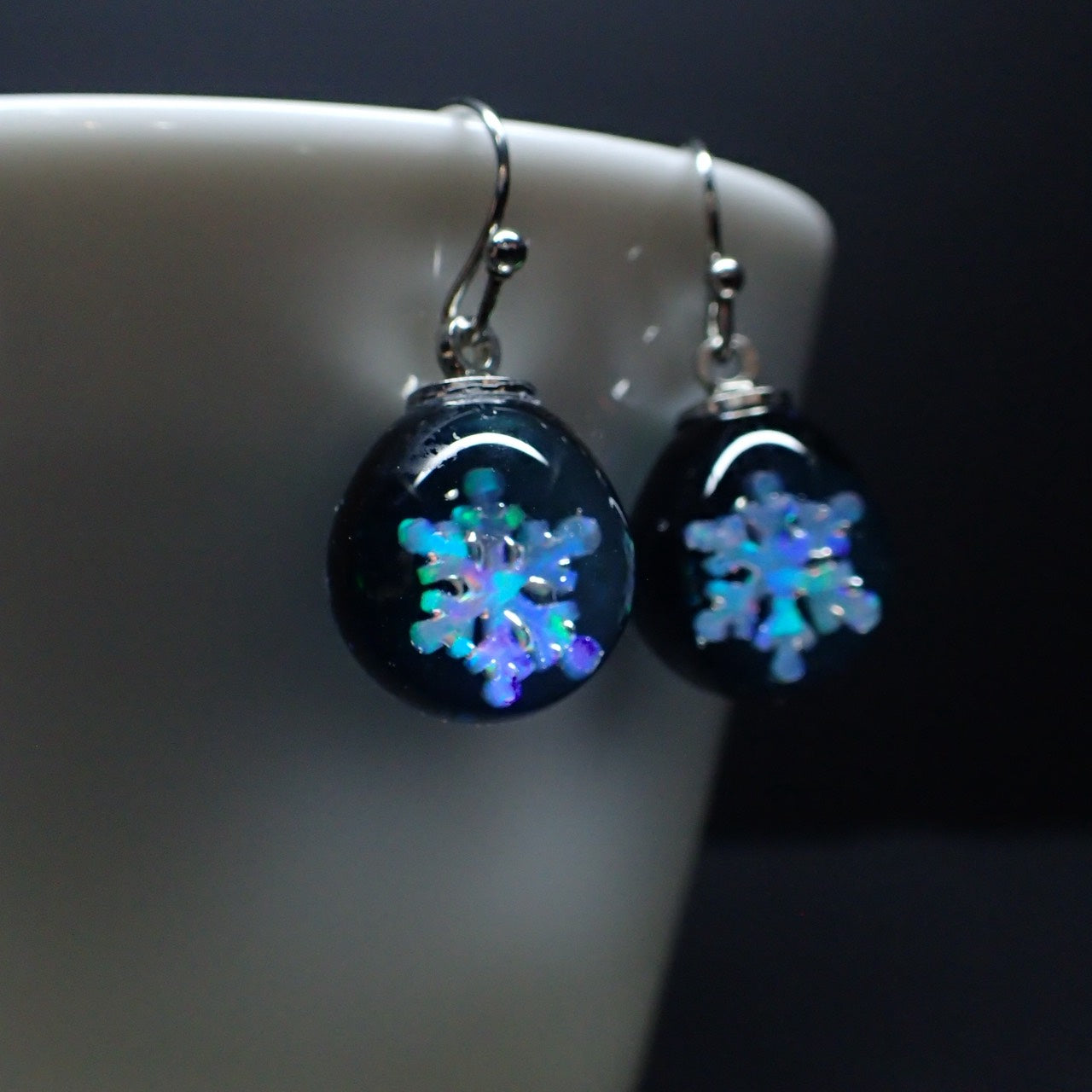 「雪の雫」ガラスピアス/イヤリング