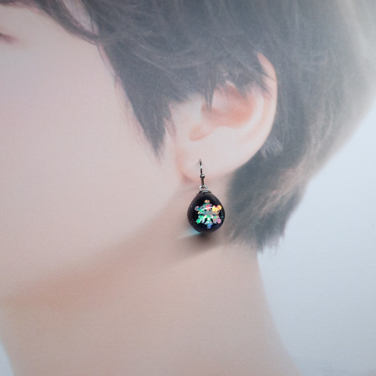 「雪の雫」ガラスピアス/イヤリング
