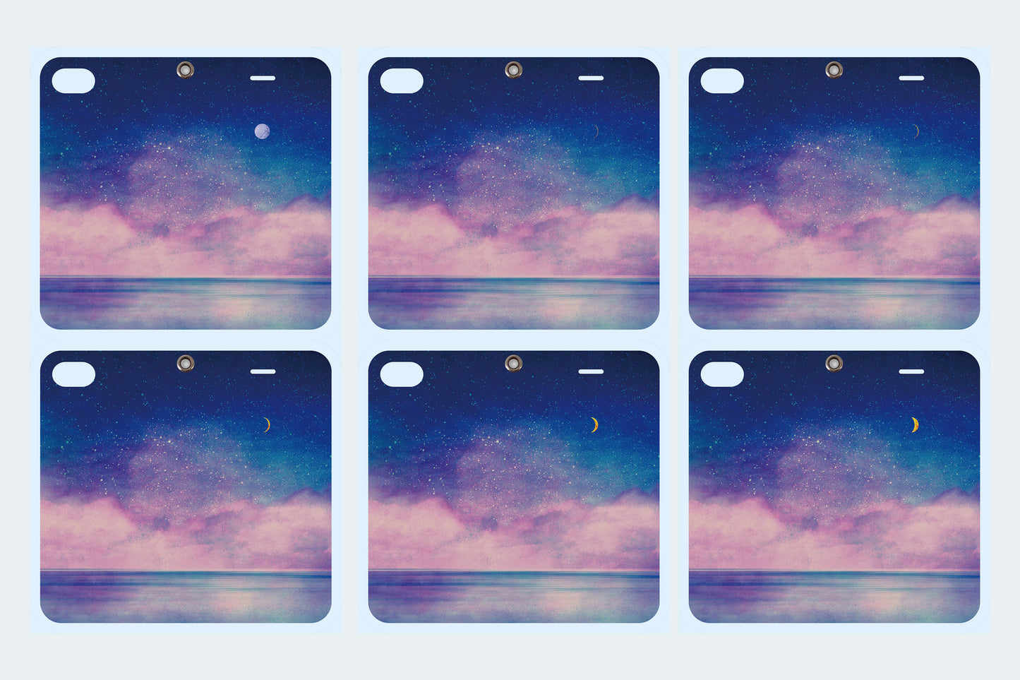 【MyMoon/スマホケース】星空と湖を描いた、手帳型スマホケース