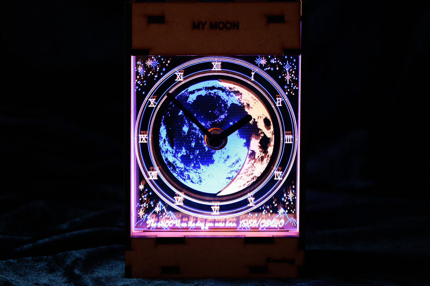 【MyMoon】金蒼の月　煌めく置時計