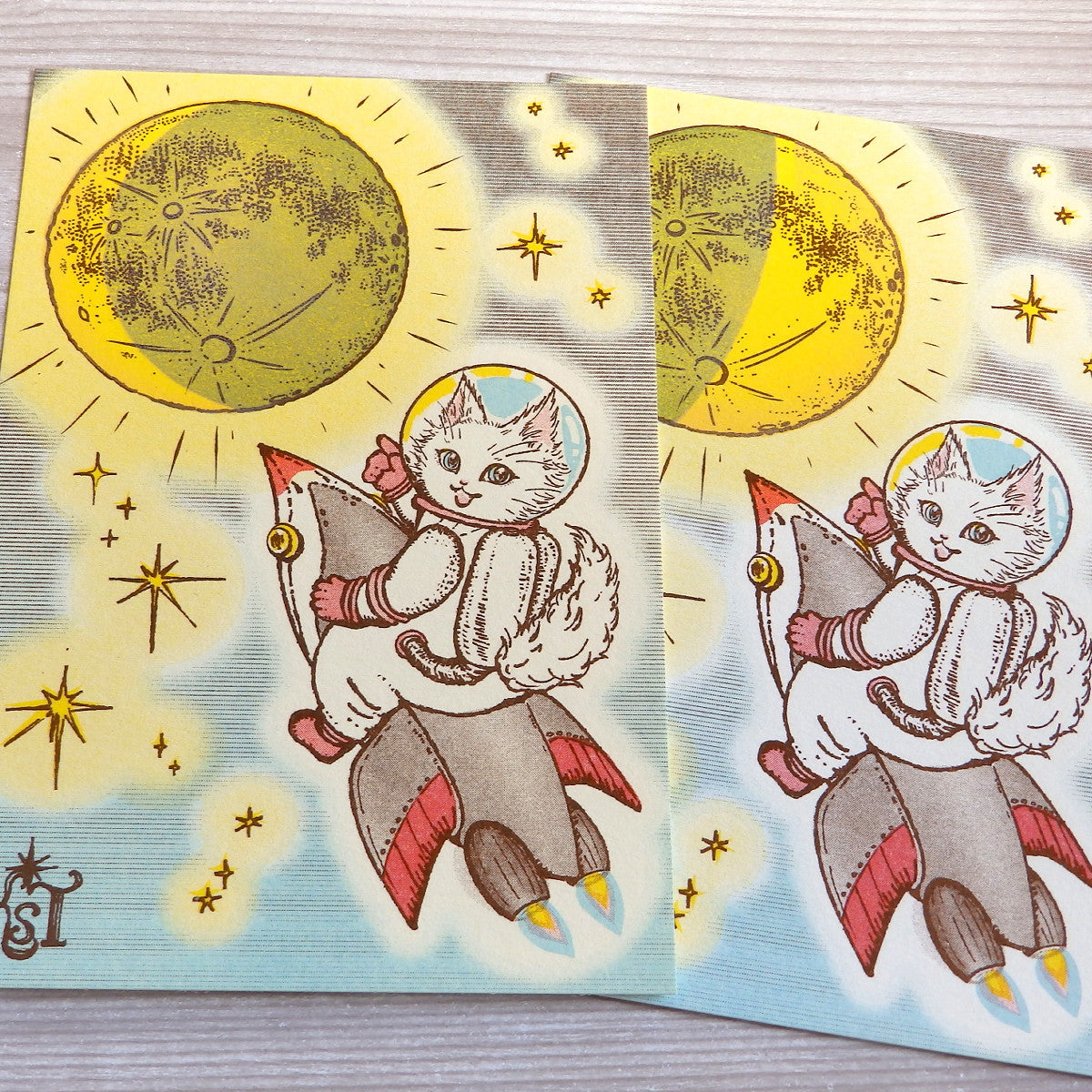 【MyMoon】白猫マイカ　月齢メッセージカードセット