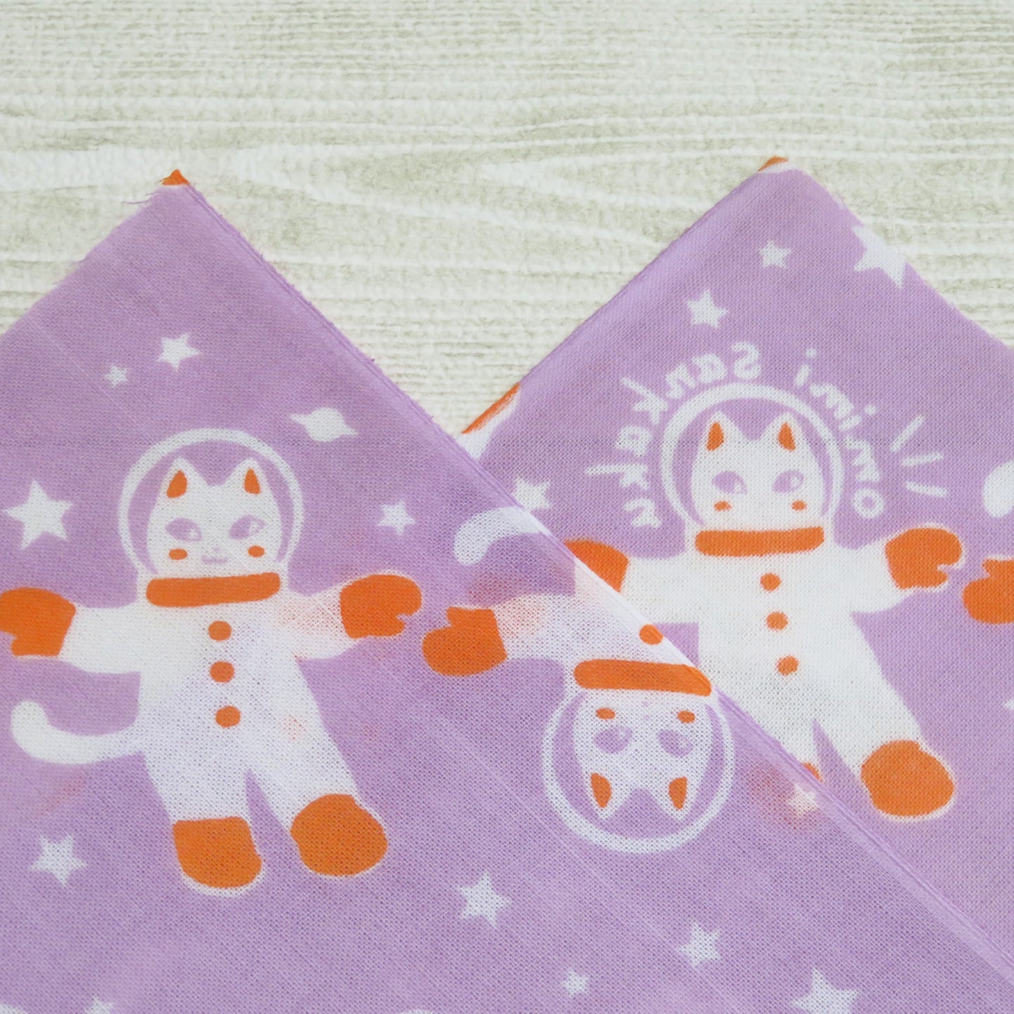 【限定カラー】手ぬぐいハンカチ2枚セット  宇宙フォークダンス べに藤宇宙 セット
