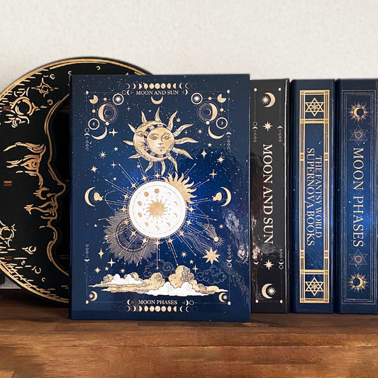 【小物入れ】魔法の本のようなブックボックス 月と太陽、始まりの物語 "MOON&SUN"