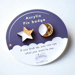 星巡り ピンバッジセット 月と星のアクリル ピンバッチセット – 宙フェス夜市