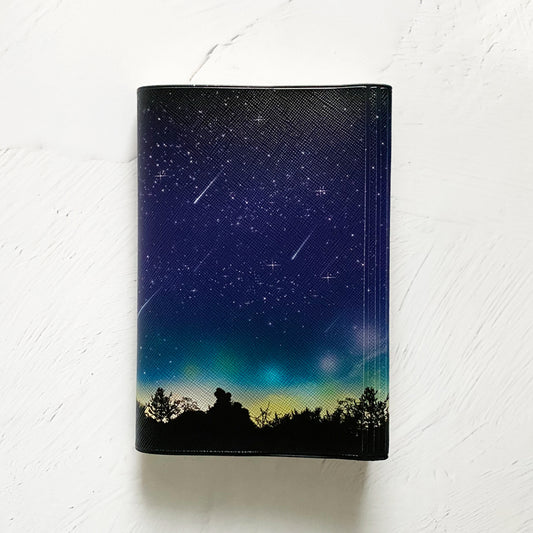 【ブックカバー】夜空に降り注ぐ流星柄