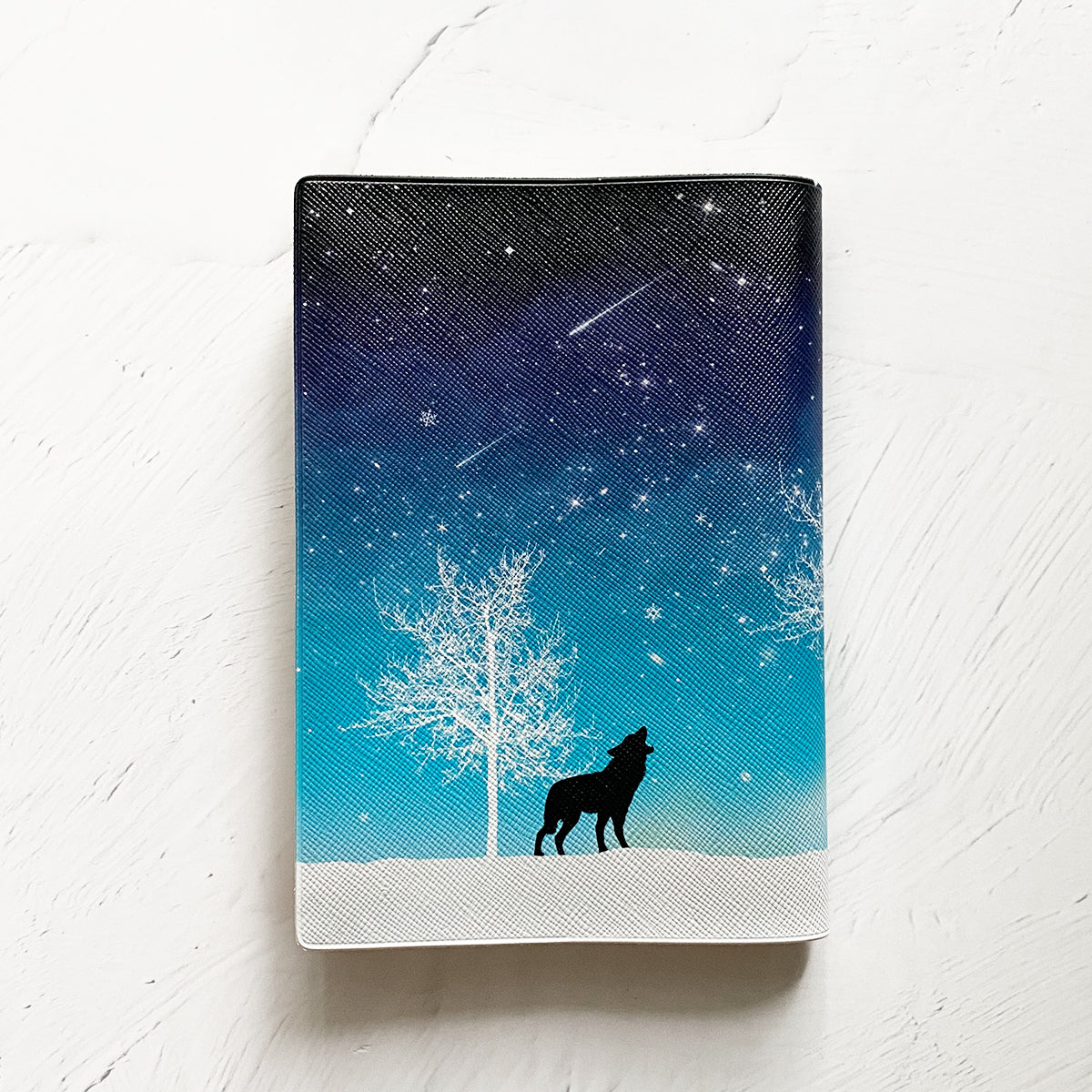 【ブックカバー】冬の星空・オオカミ