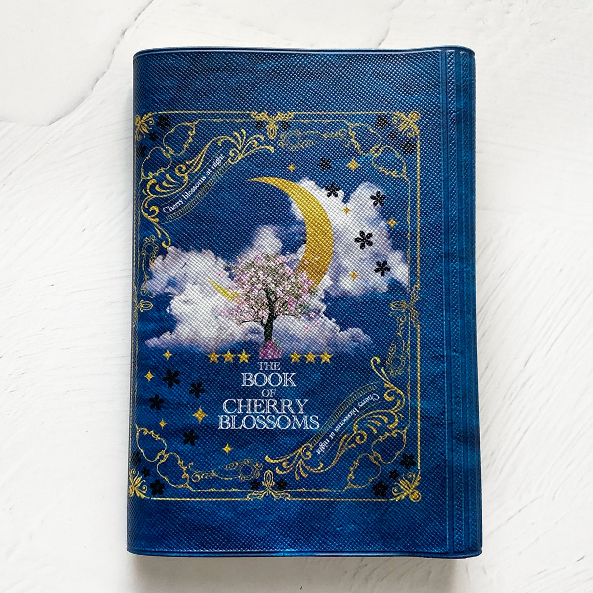【ブックカバー】架空の洋書 夜桜の本/BLUE＆PINK