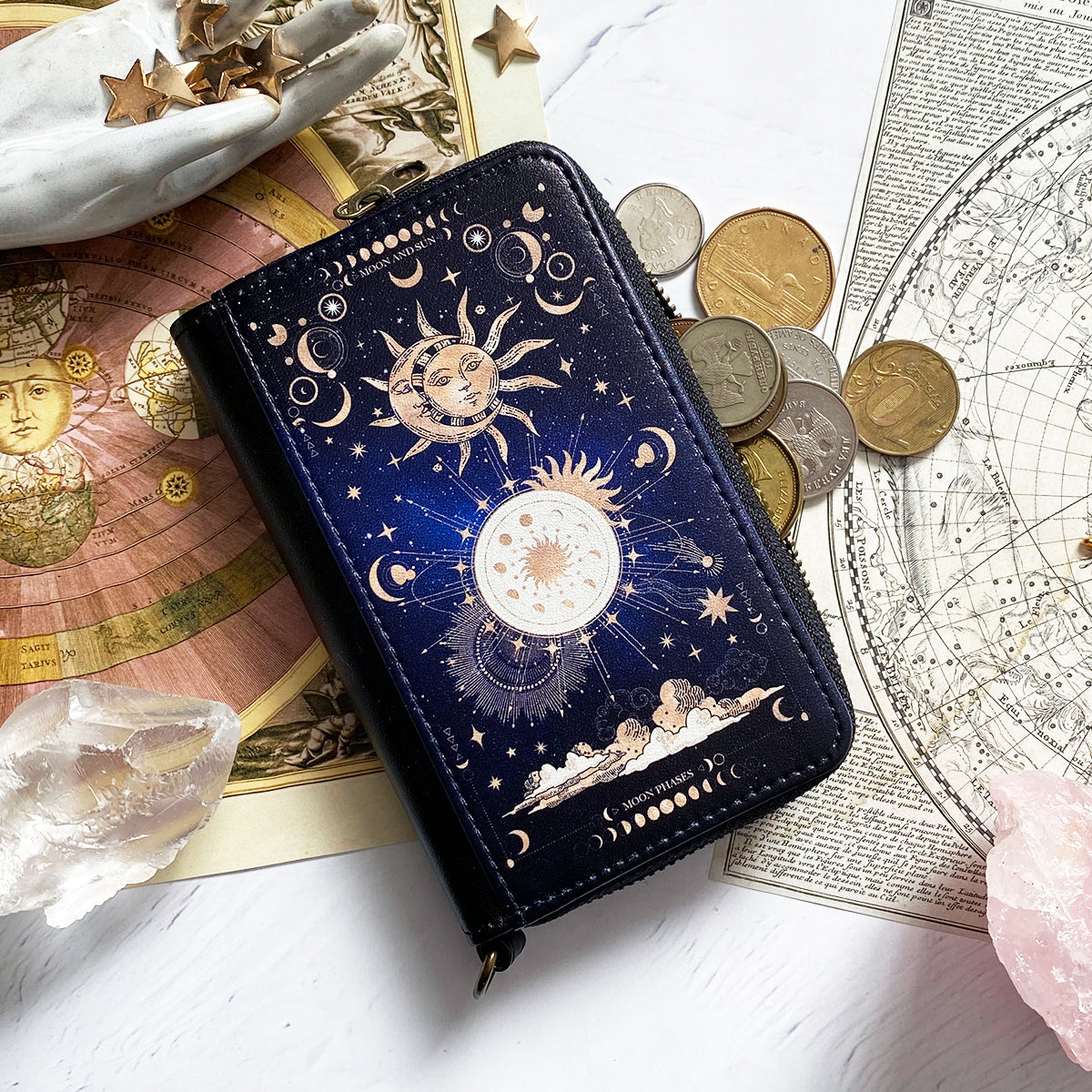 【ミニ財布・コンパクト財布】月と太陽、始まりの物語 "MOON&SUN"