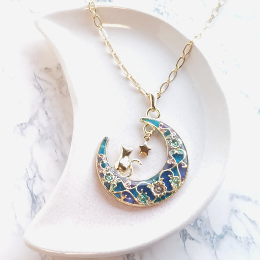 月夜とネコのネックレス