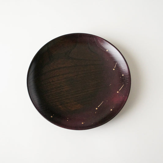 毎日使いたい漆の平皿（約15cm）流れ星/紫【在庫限り！】