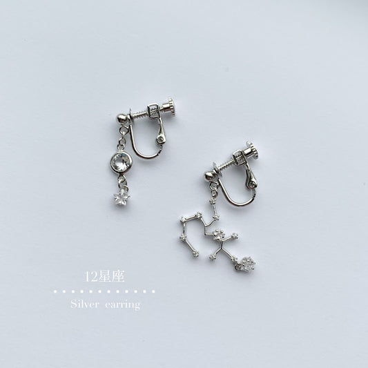 星の印　12星座ピアス＆イヤリング／Silver