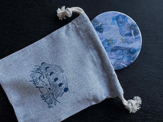 ハンドミラー&巾着セット「Moon phase」