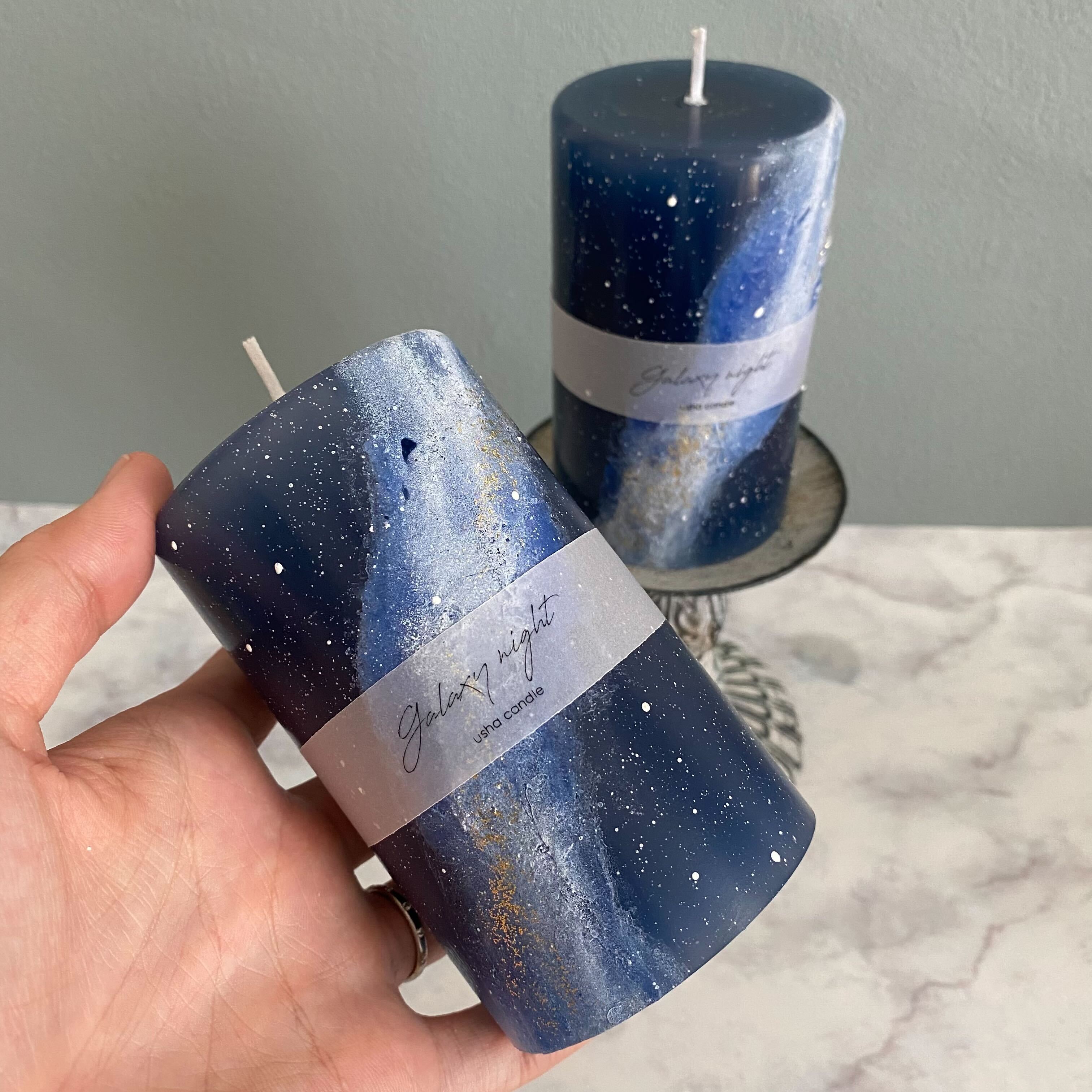 Galaxy Night candle/円柱キャンドル