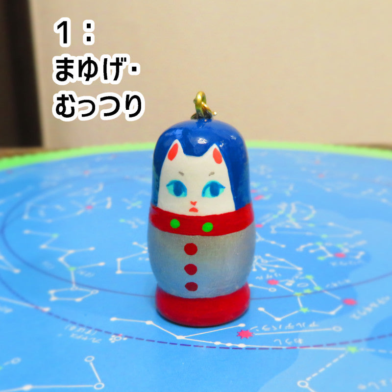 木製マスコットキーホルダー - キャプテンマイカリョーシカ・ロボリョーシカ